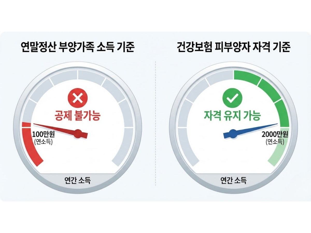 [주의] 연말정산 공제 vs 건강보험 피부양자의 차이