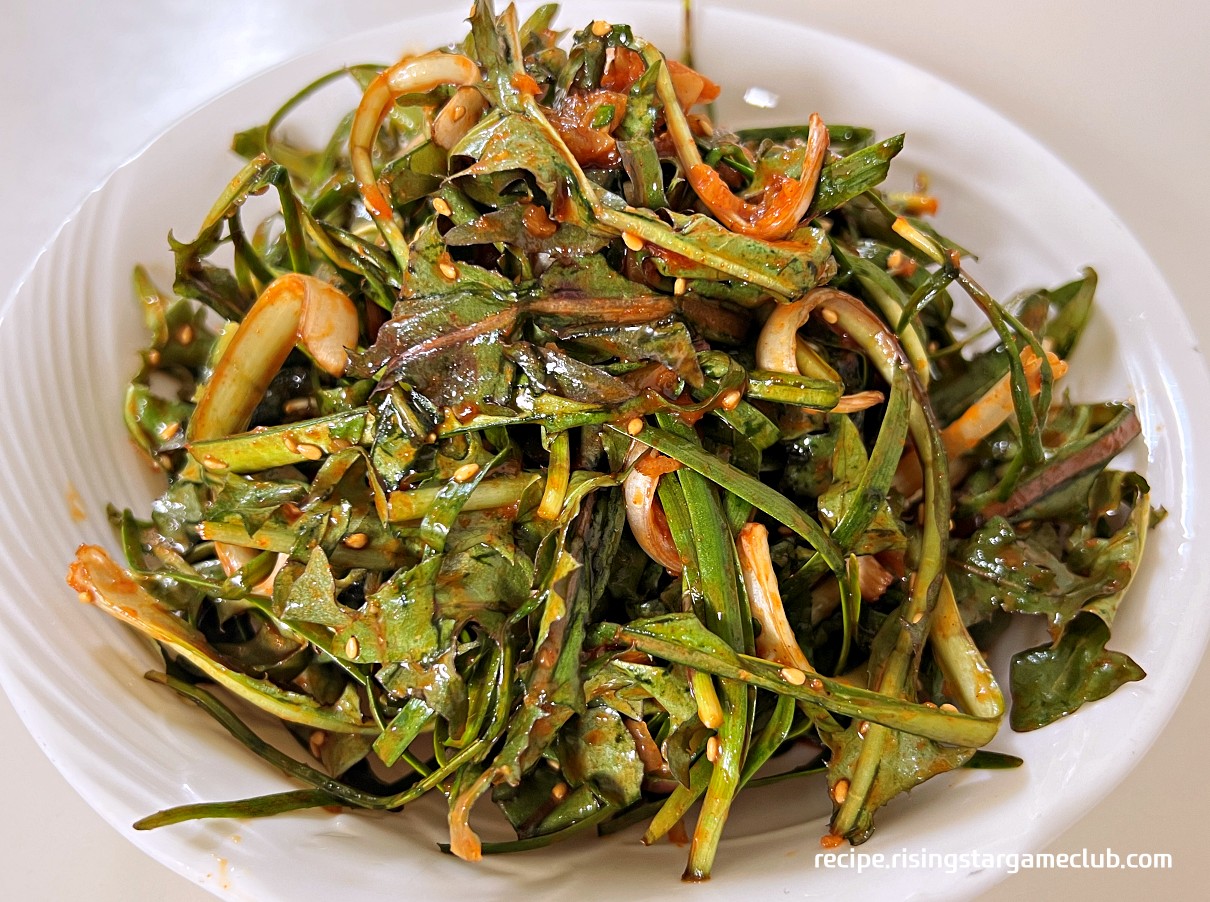 민들레 무침 완성