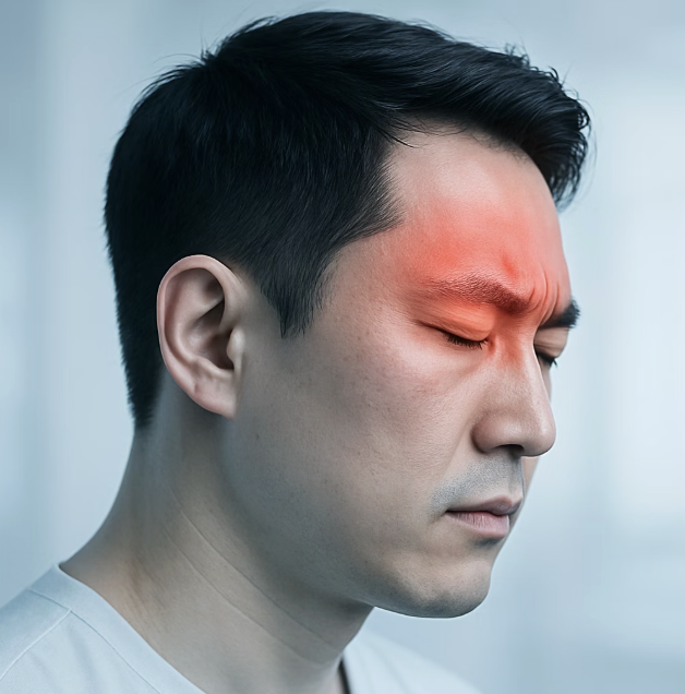 한쪽 머리만 콕콕 쑤셔요