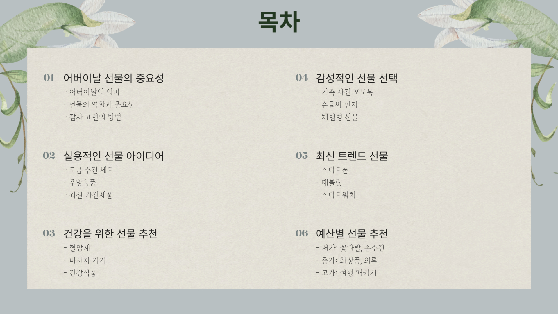 2025년 어버이날 꼭 사야 할 선물 리스트