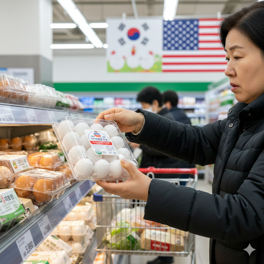 미국산 신선란 112만 개 공급과 대형마트 계란 가격 전망