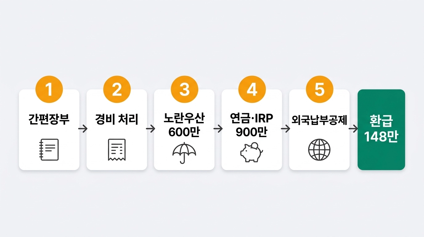 디지털노마드 절세 전략 5단계 인포그래픽