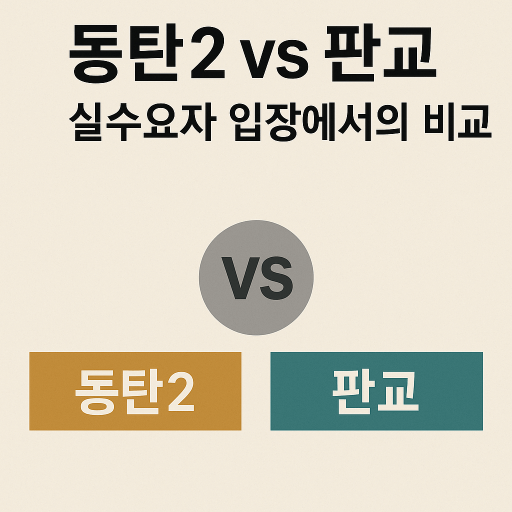 동탄2 vs 판교, 실수요자 비교 분석 – 입지·교통·가격·미래가치 완전정리