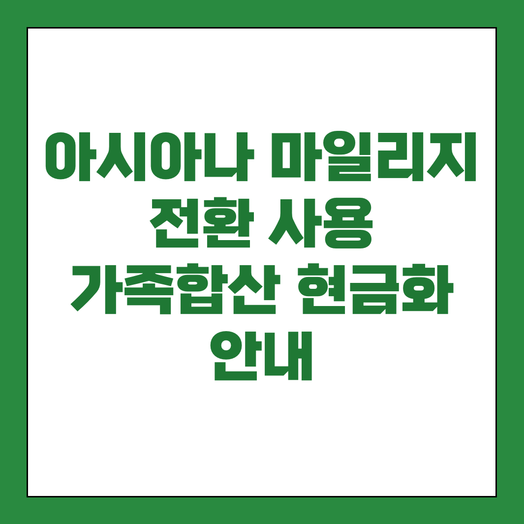 아시아나 마일리지 전환 사용 썸네일