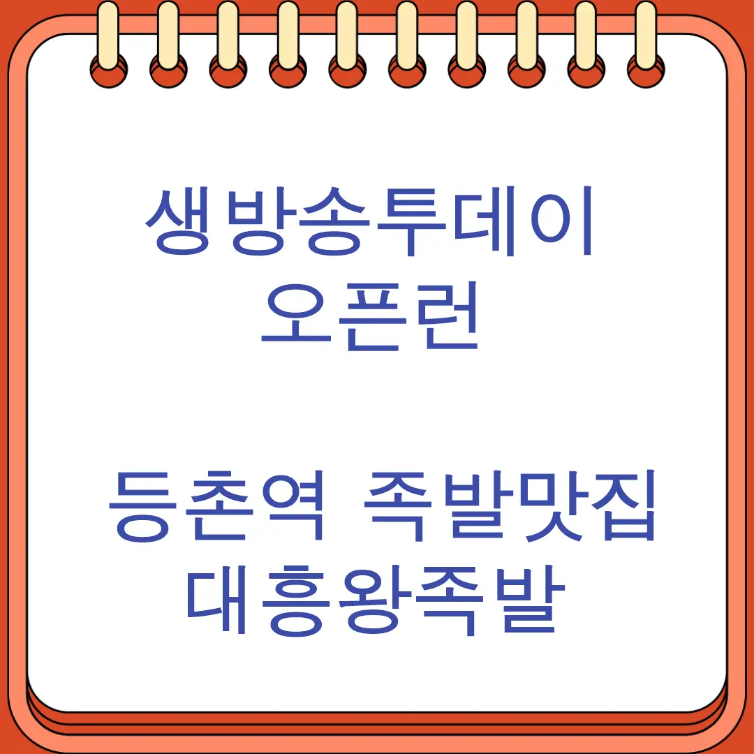 생방송투데이 오픈런 등촌역 족발맛집 대흥왕족발