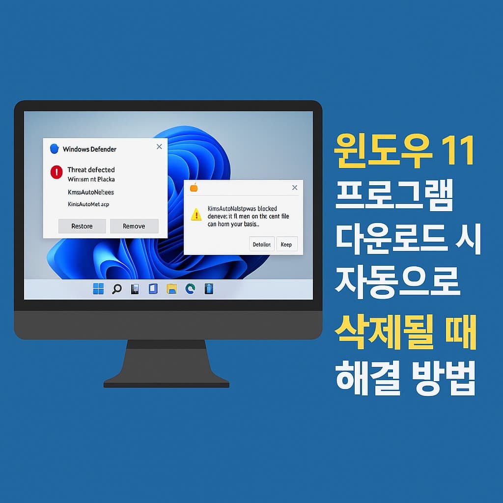 윈도우11 프로그램 다운로드 시 자동으로 삭제될때 해결방법