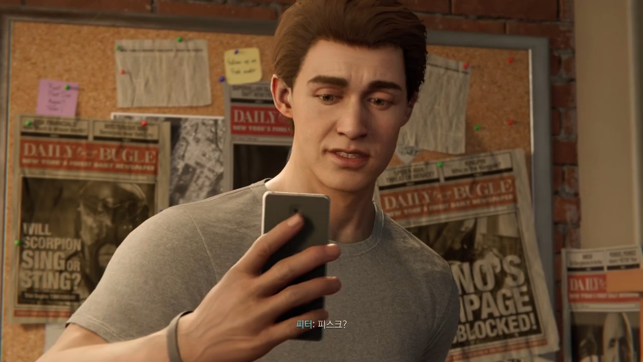 스파이더맨 화면비교1 - 플스5 자체 녹화