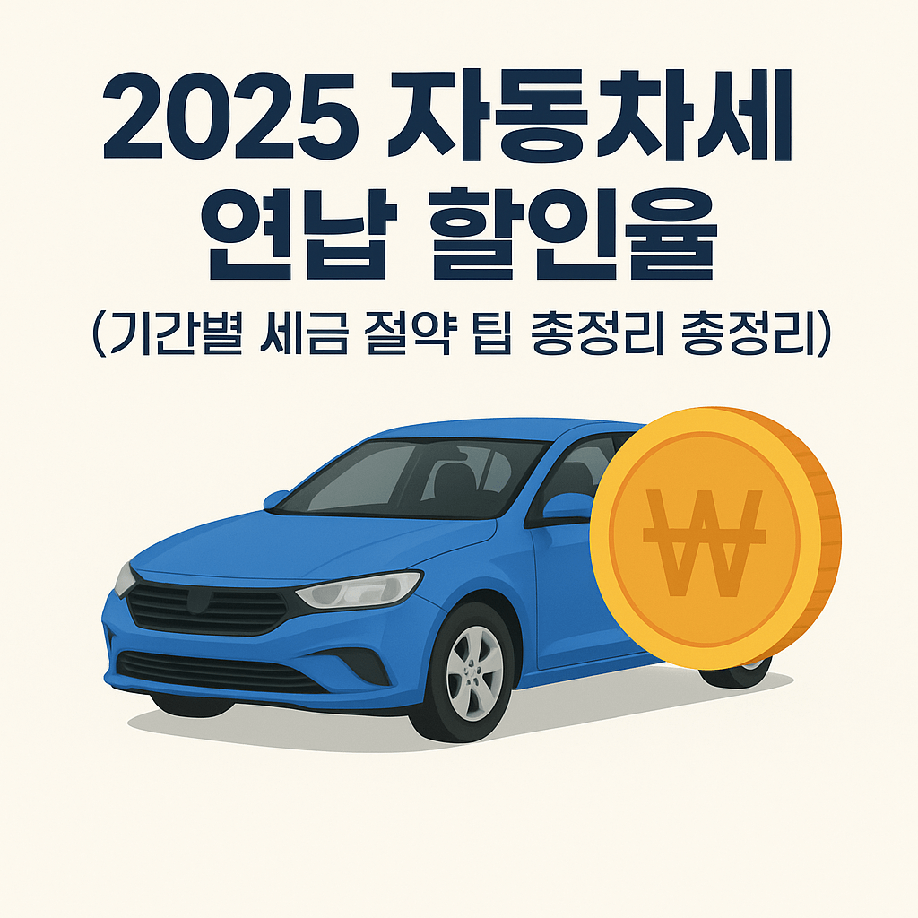 2025 자동차세 연납 할인율 (기간별 세금 절약 팁 총정리)