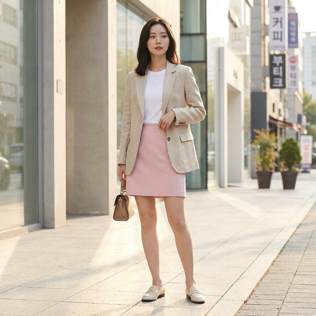 청바지와 흰 티에 어울리는 테일러드 자켓 한 끗 차이