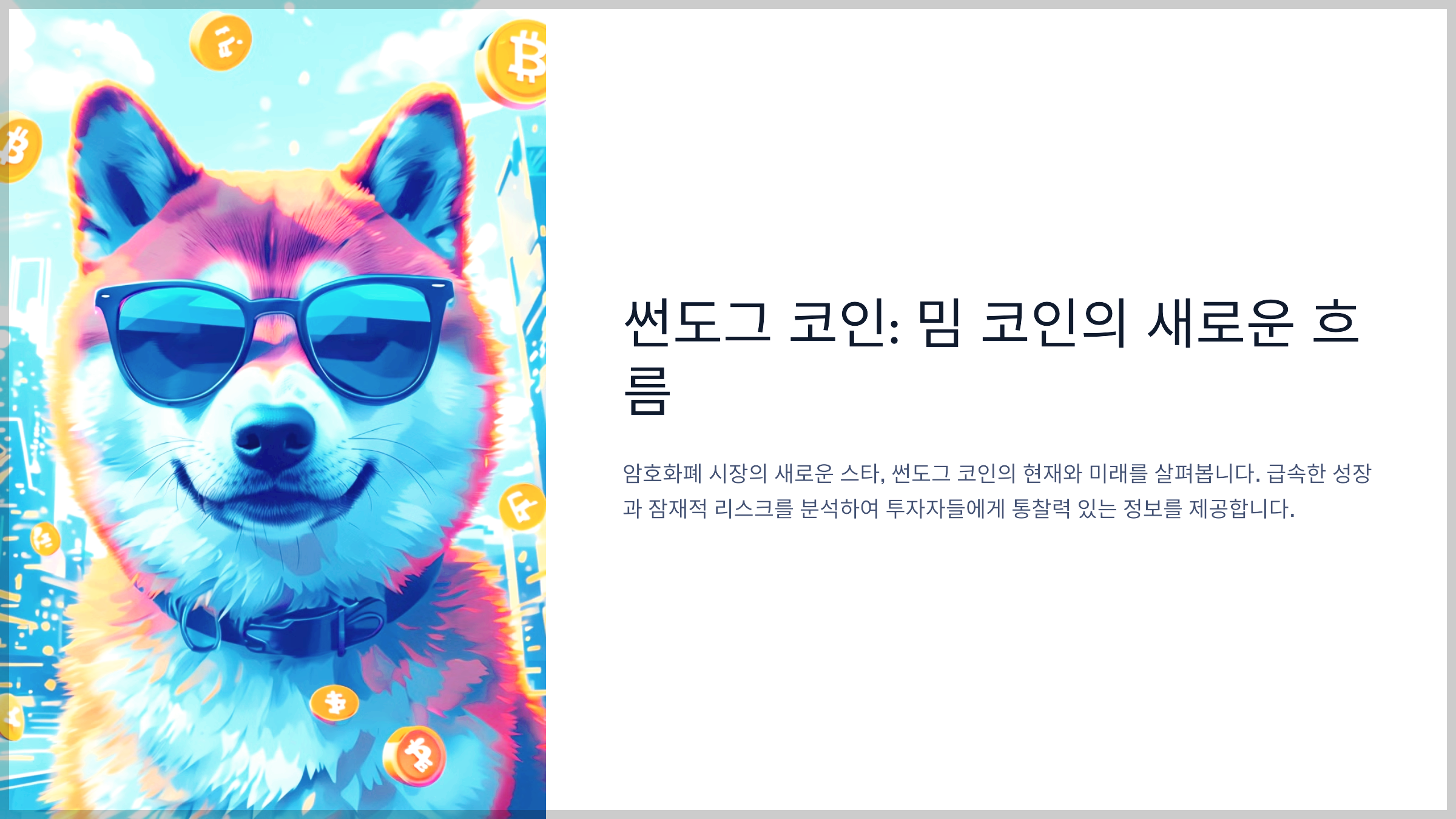 썬도그 코인: 밈 코인의 새로운 흐름