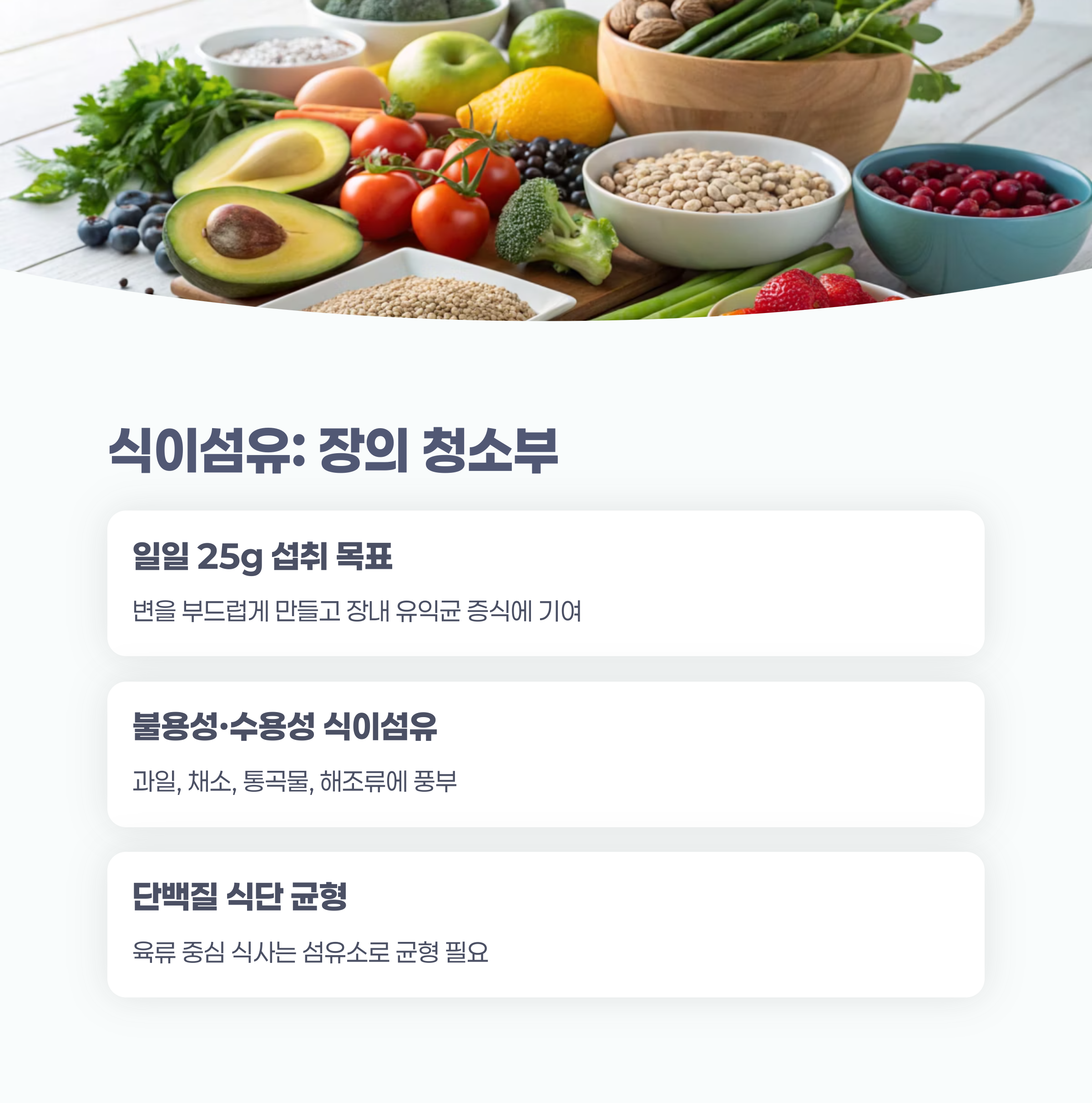 식이섬유는 장의 청소부: 일일 25g의 황금 수치