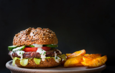 햄버거, 포테이토 사진