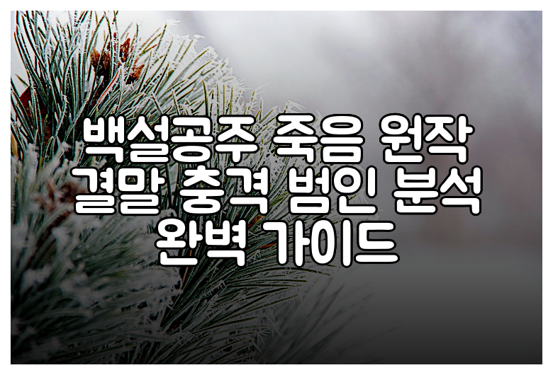 백설공주 죽음 원작 결말 충격 범인 분석 완벽 가이드