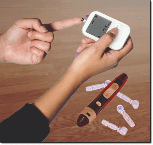 당뇨병 환자 혈당 체크 