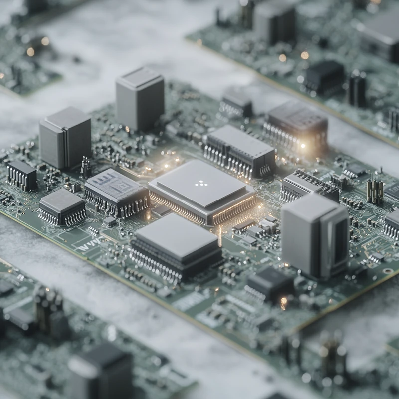 Nvidia, AMD를 비롯해 주요 AI 반도체 주식의 시장 점유율을 순위로 나타낸 바 차트. 주식 시장의 역동성을 전하는 이미지.