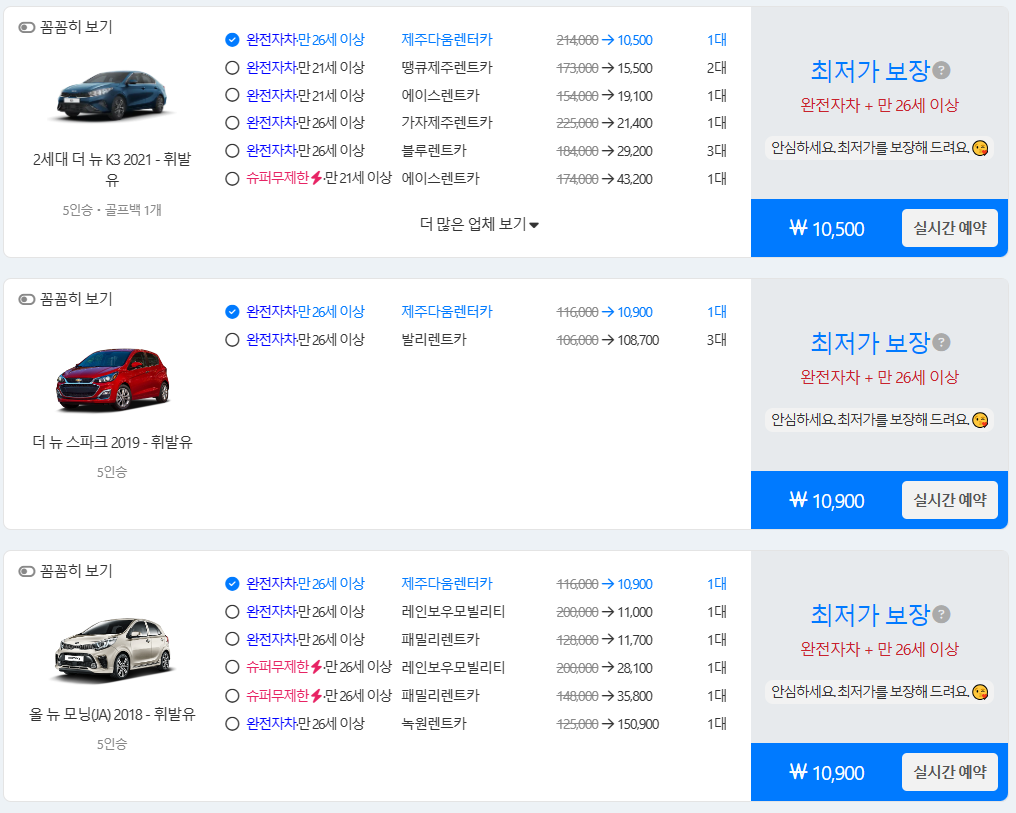 돌하루팡 렌트카