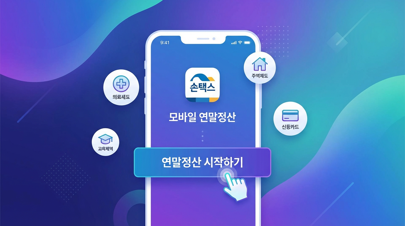 "모바일 손택스 연말정산 화면"