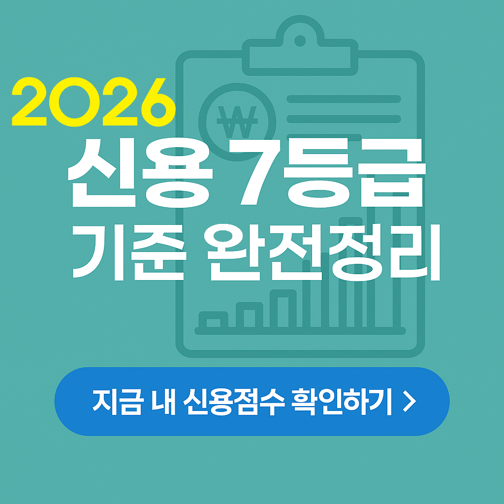 신용 7등급 기준은 몇 점부터? 2026년 신용점수표 최신판 (NICE&middot;KCB)