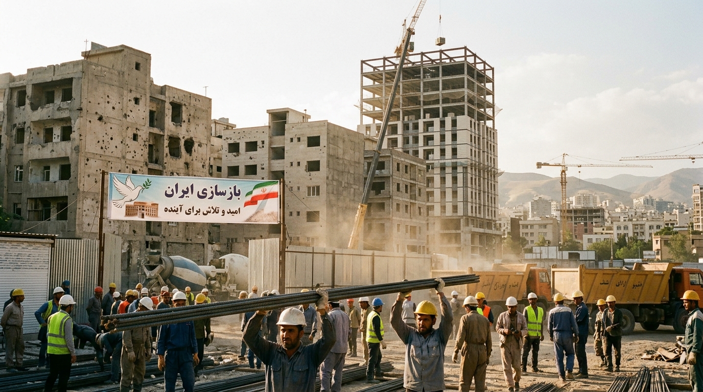 2월 28일 이란 전쟁 발발 이후 종전 시나리오에 따른 중동 재건 사업 및 인프라 건설 관련주 수혜 전망 시각화