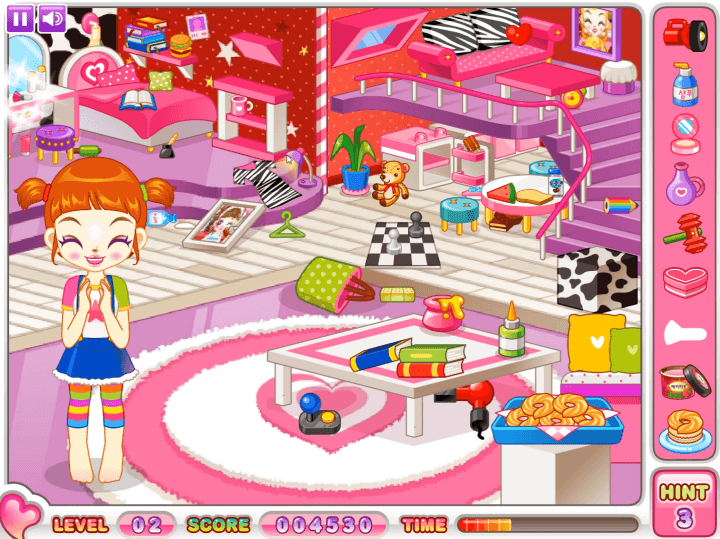 쥬디의-방청소-대작전-숨은그림찾기-플래시게임-플레이-화장대-위에있는-브러쉬를-찾은-화면