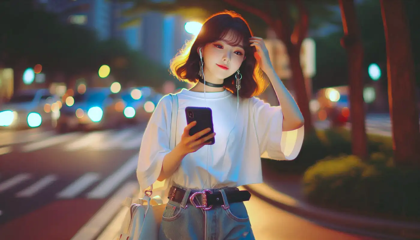 갤럭시-스토어-설치하는-여성의-모습