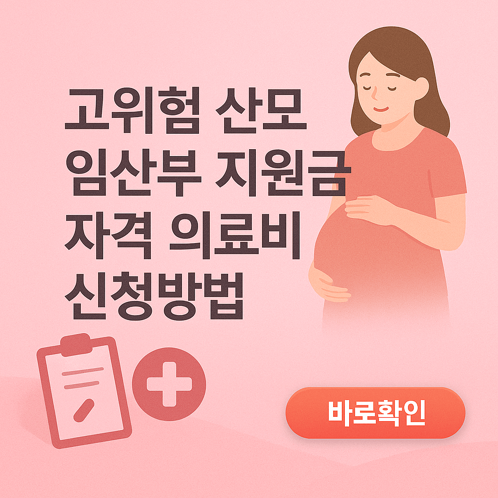 고위험 산모 임산부 지원금 자격 의료비 신청방법