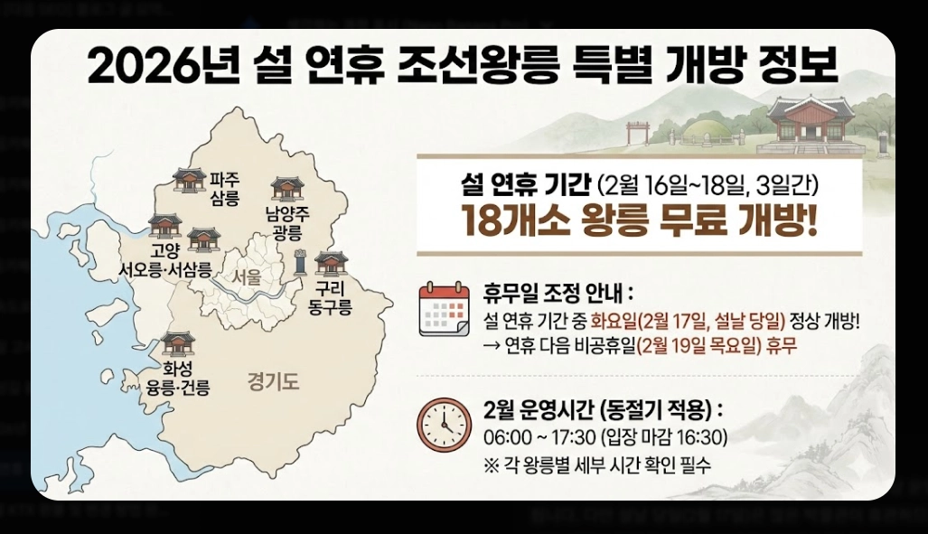 2026년 설 연휴 전국 관광지 운영시간 총정리