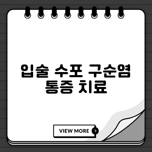 입술 수포 구순염 통증 치료