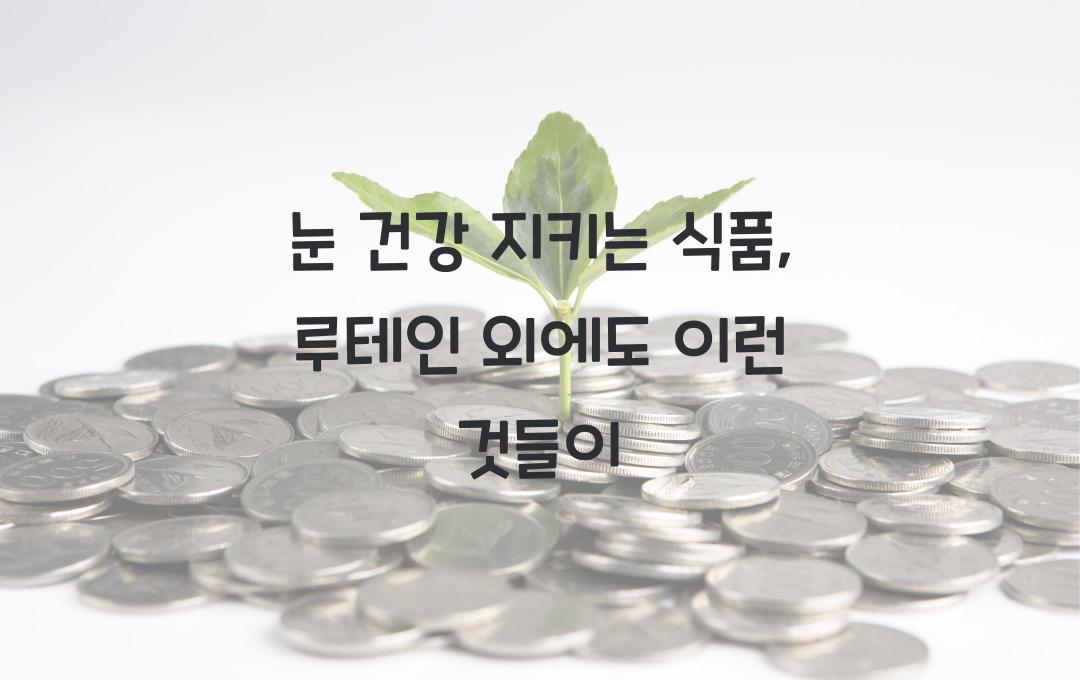 눈 건강 지키는 식품, 루테인 말고 이것도 있어요