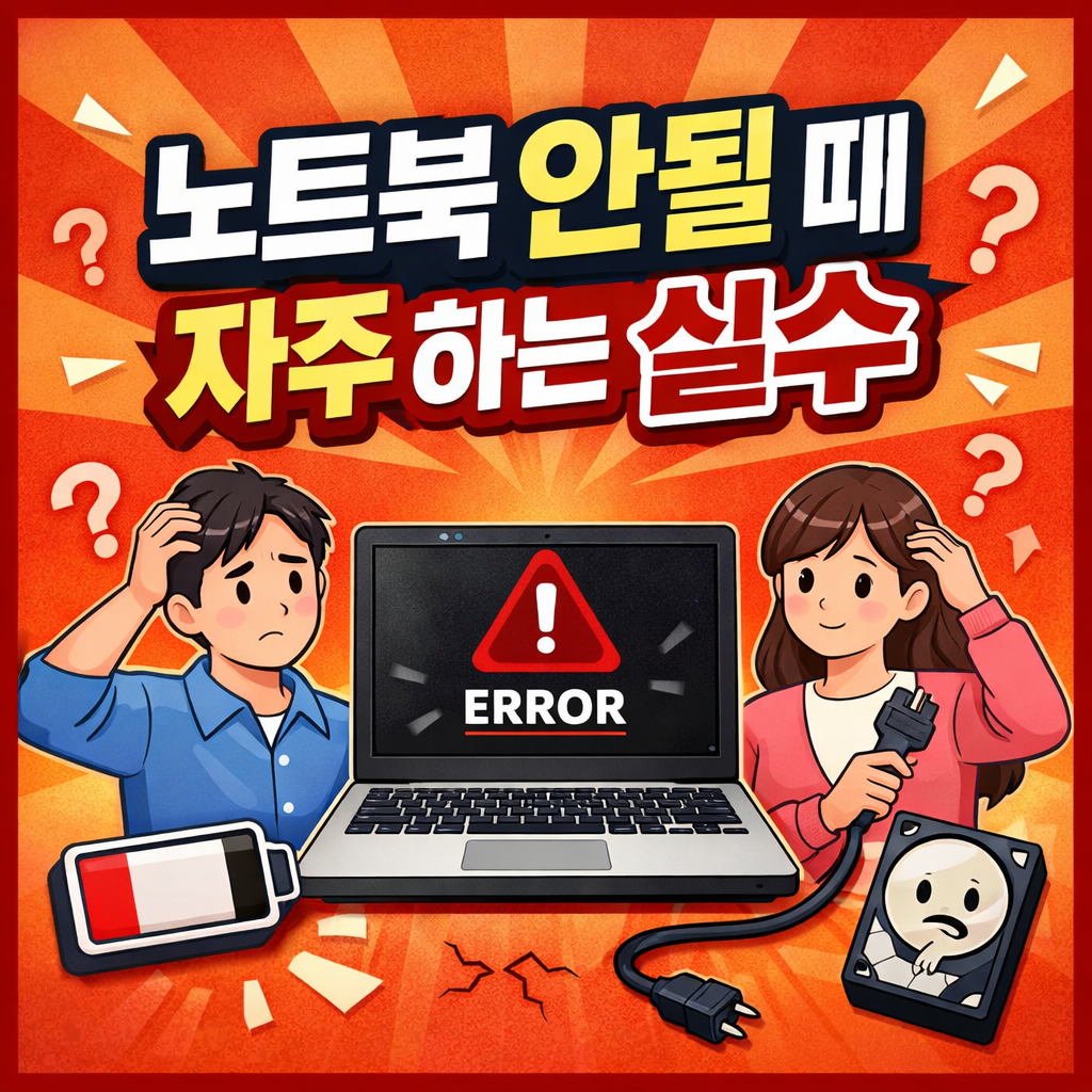 노트북 안될때 자주 하는 실수