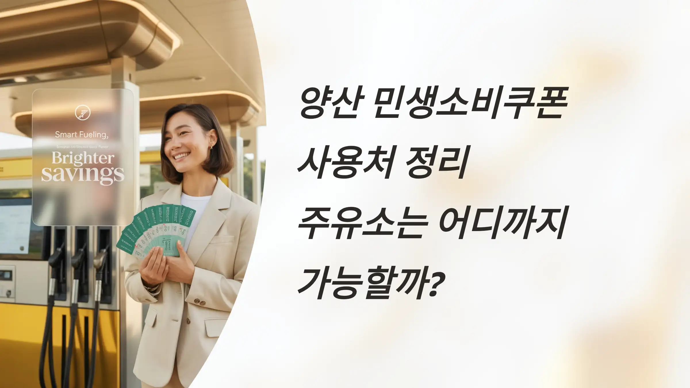 양산 민생소비쿠폰 사용처 정리: 주유소는 어디까지 가능할까?