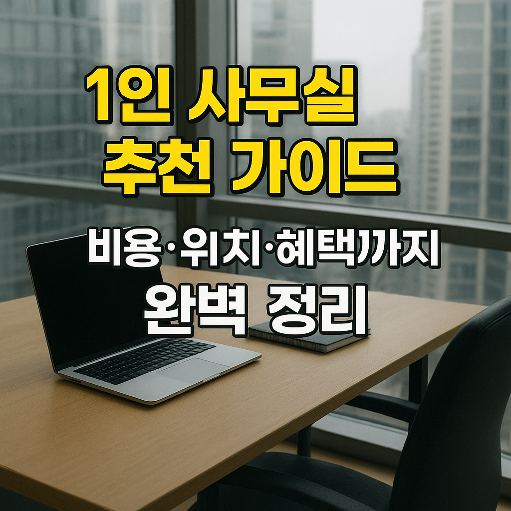 1인 사무실 추천 가이드 이미지 - 독립된 업무 공간과 효율적인 비용 소개