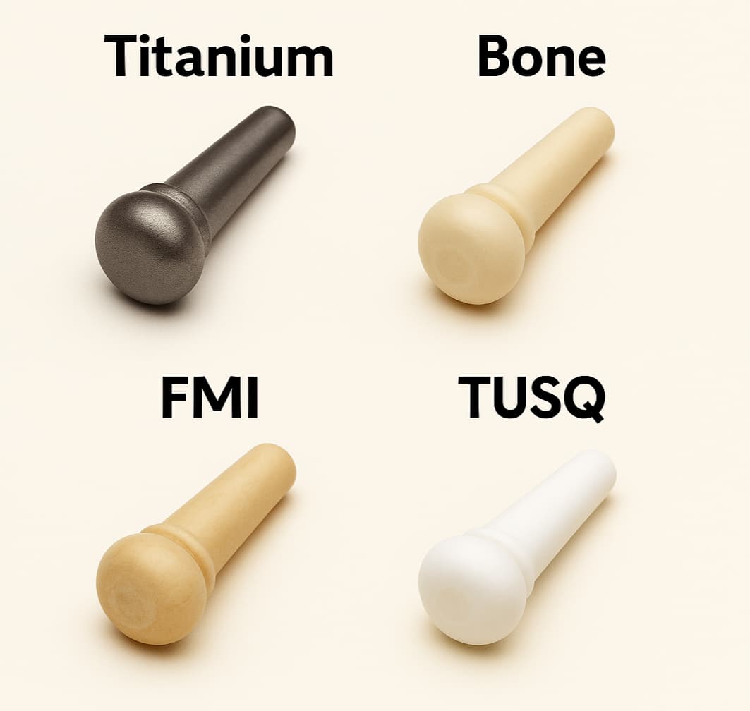 어쿠스틱 기타 브릿지핀 소재별 비교