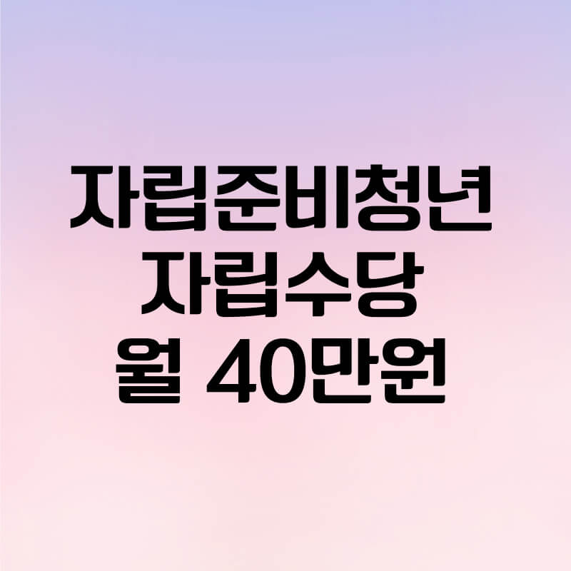 자립준비청년 자립수당 신청자격 지원내용 신청방법