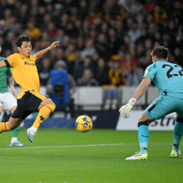 황희찬이 골을 넣는 모습