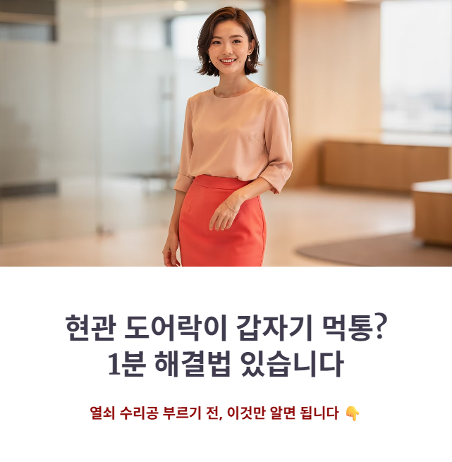 디지털 도어락 건전지 방전 시 응급 개방 방법!