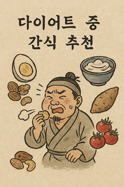 다이어트 중 간식을 앞에 두고 고뇌하는 중년 남성