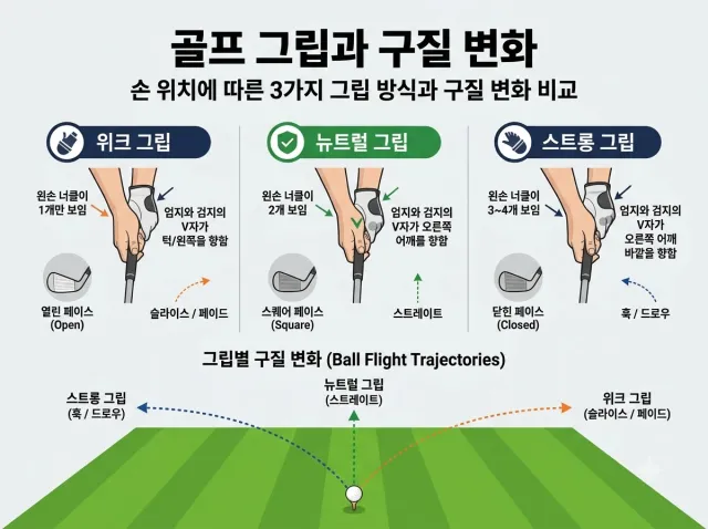 뉴트럴&middot;위크&middot;스트롱그립 차이에 대한 설명이미지