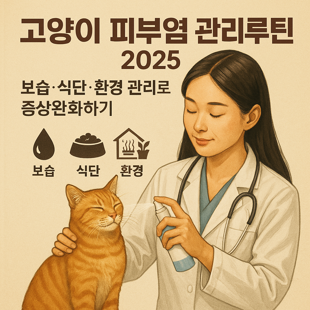 고양이 피부염 관리 루틴 2025 | 보습·식단·환경 관리로 증상 완화하기