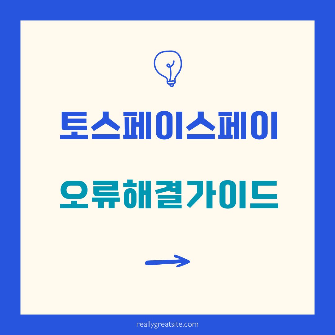 토스페이스페이 오류 해결 가이드