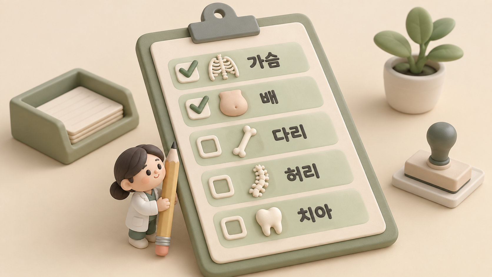 부위별 확인 클립보드