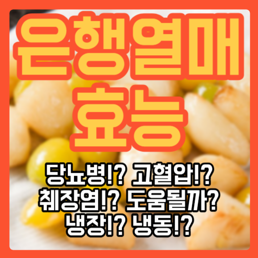은행 열매 효능 보관법 - 당뇨병!? 고혈압!? 췌장염!? 냉장!? 냉동!?