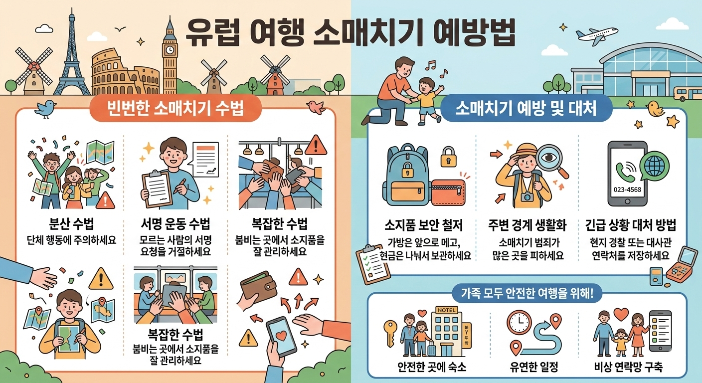 유럽 여행 소매치기 (예방법, 도난 대처, 강도 주의)