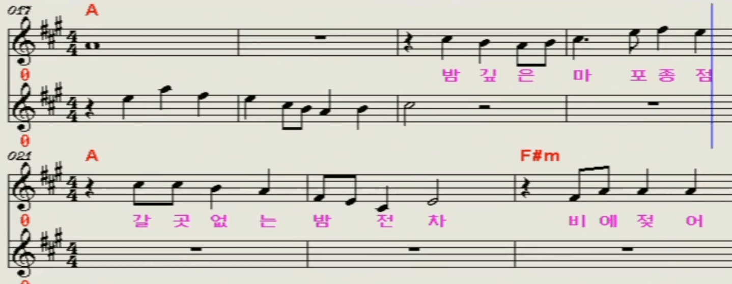 윙크(은방울 자매) 마포종점 악보