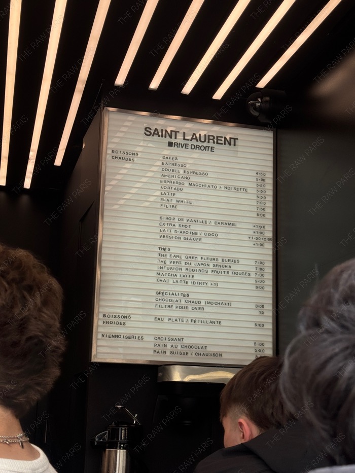 saint laurent rive droite cafe menu and interior paris