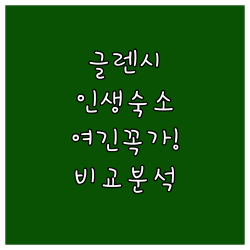 스코틀랜드 글렌시 숙소 추천 리스트와..