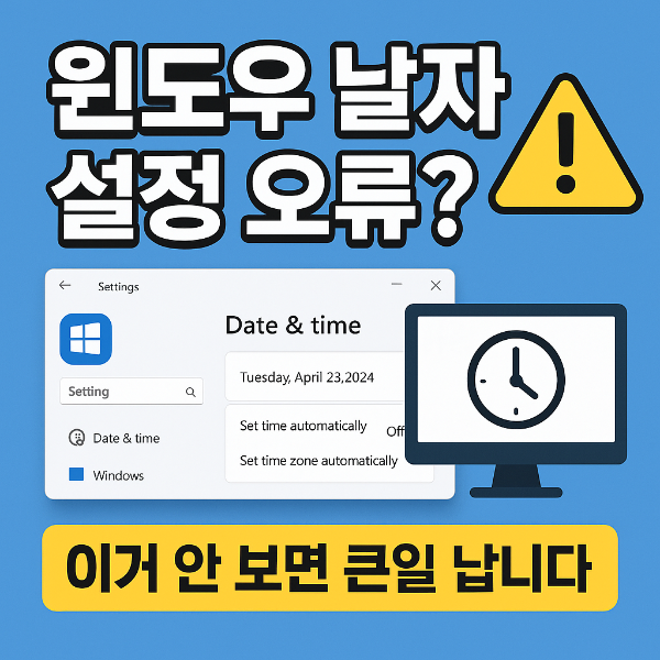 윈도우 날짜 설정