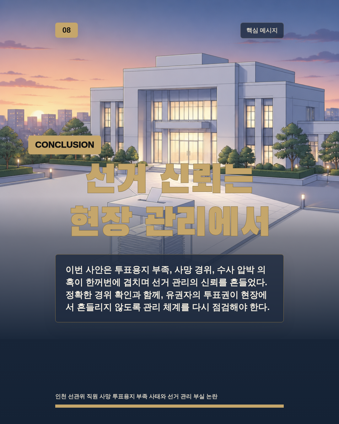 선거 신뢰는 현장 관리에서