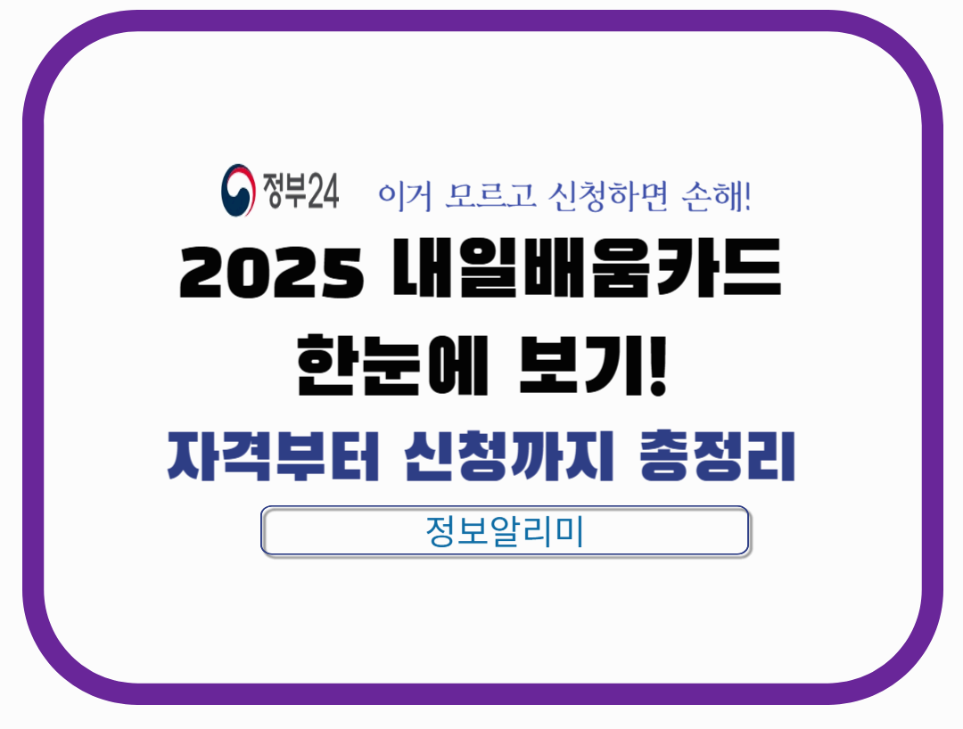 2025 내일배움카드 총정리|신청 자격, 지원 금액, 발급 절차, 사용처, 사용방법