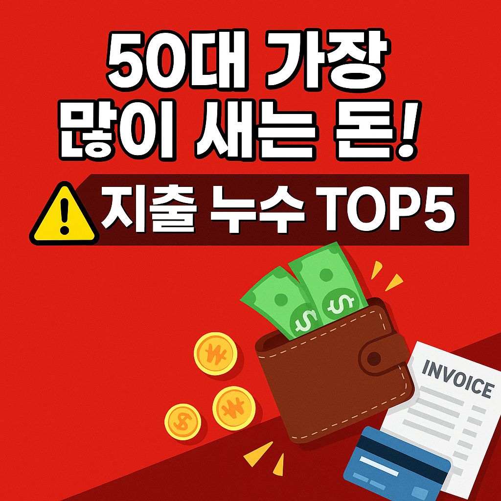 50대 가장 많이 새는 돈 지출 누수 top 5